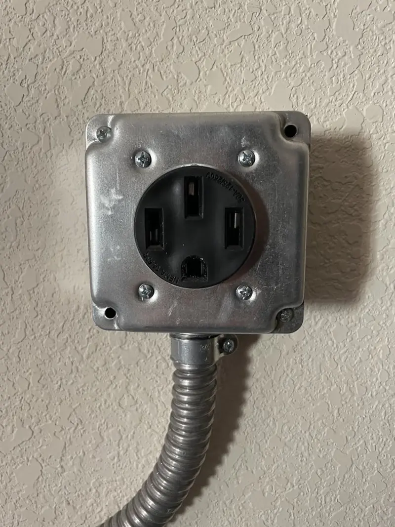 NEMA 14-50 outlet installed for Smart Home Electrical in Hailey